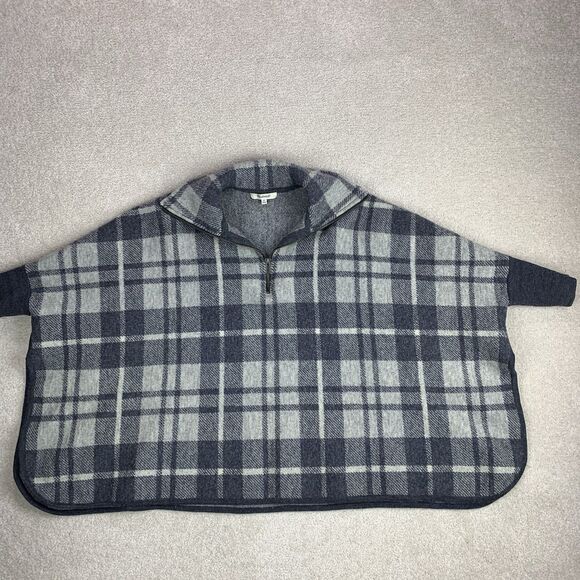 Madewell Lynwood Merino Wool Poncho Sweater Size XS Grey Oversized - Picture 1 of 11